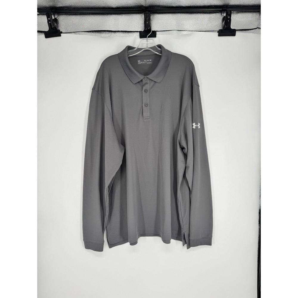 Under Armour Heatgear Polo Shirt Mens 3XL Loose Fit Golf Long Sleeve Performance